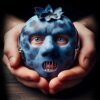 a person holding a blue mask